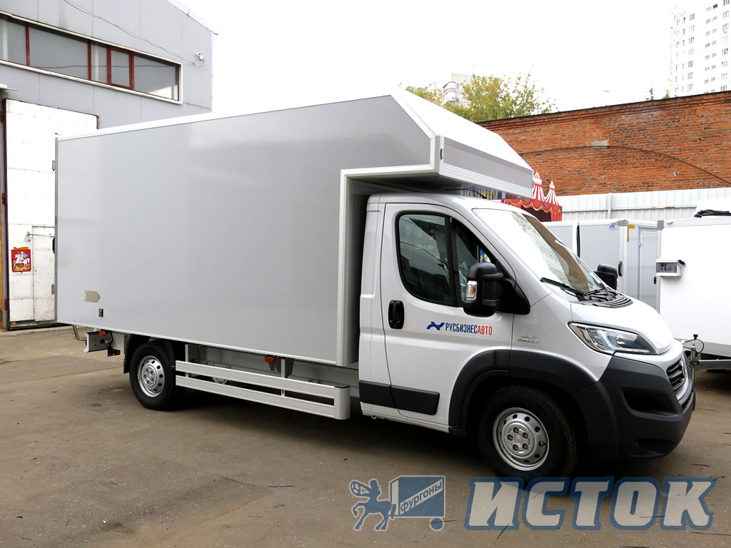 Изотермический фургон лёгкий «сэндвич» с дополнительной надстройкой над кабиной на шасси «Fiat» Ducato