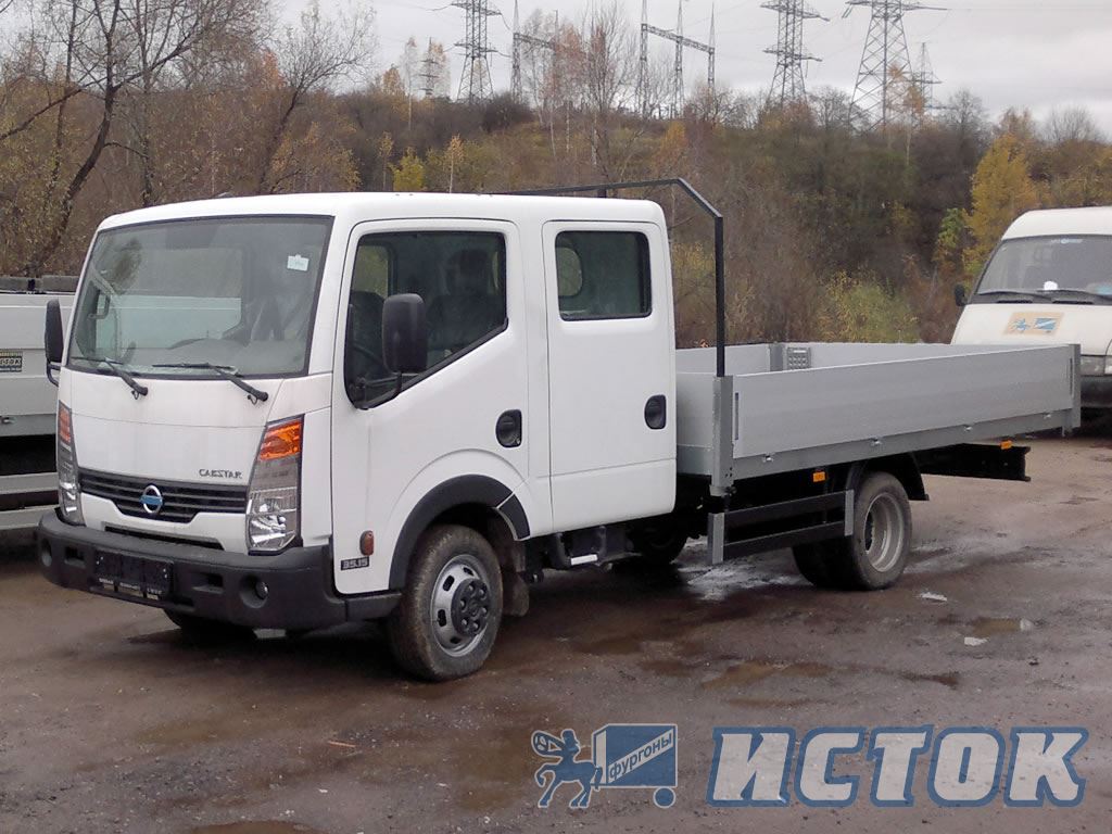 Бортовая платформа с алюминиевыми бортами 400 мм на «Nissan» со сдвоенной кабиной